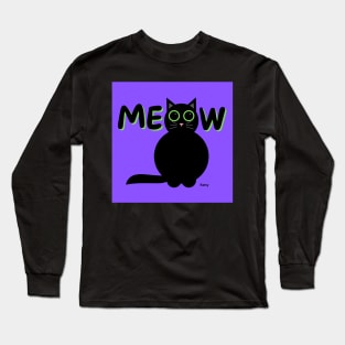 Meow-black cat Long Sleeve T-Shirt